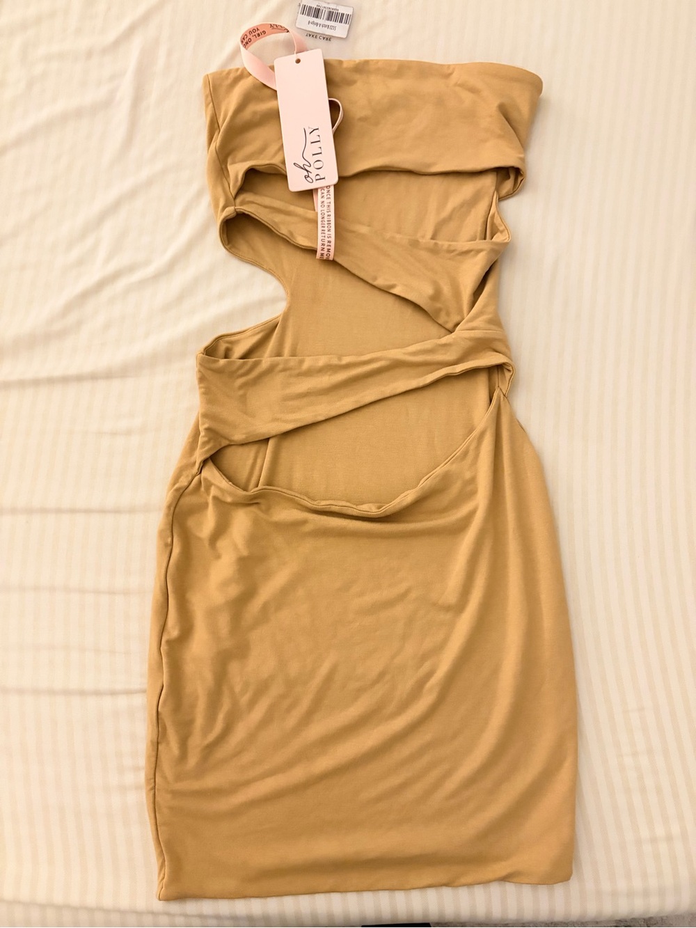 Oh Polly Mustard Cutout Bodycon Mini Dress